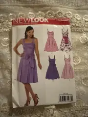 Uncut New Look Sewing Pattern 6776 Misses Dress with Sash Variations Sizes: 8-18