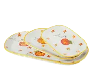 New Set of 3 Temp-Tations Pumpkin Patch Squoval Trays Serving Platter