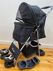 Pet Stroller Pram Dog Cat Carrier Cage Travel Pushchair Foldable Puppy Trolley