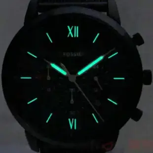 FOSSIL FS5707手錶 三眼計時 日期 IP黑米蘭帶 男錶