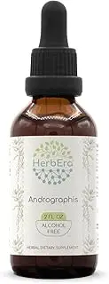 Andrographis B60 Alcohol-Free Herbal Extract Tincture, Super-Concentrated Organic Andrographis (Chuan Xin Lian, Andrographis Paniculata) 2 fl oz