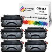 5 Pack Compatible Toner Cartridge Replacement for HP CE505X 05X (6,500 Pages) for HP Laserjet P2055 P2055d P2055dn P2055x