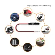 12V 20A Male Car Cigarettes LED Socket Plug Adapter for Car