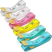 6 Packs Soft Body Tape Measure Measuring Tape for Body Double Scale Small Fabric Sewing Tailor Cloth Waist Pink Measuring Tape Measure for Body Measurements Weight Loss, 150cm/60inch