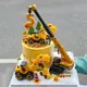 工程車蛋糕裝飾擺件男孩寶寶12周歲生日配件挖土機路標障路牌插件