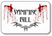 VAMPIRE BILL TRUE BLOOD NAME BADGE PROP COSPLAY HALLOWEEN COSTUME MAGNET BACK