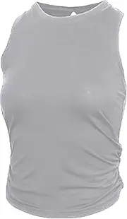 [Huloretions] Workout Tank Tops Open Back Sleeveless Breathable Quick-Dry Workout Tops Yoga Tops Gym Shirts