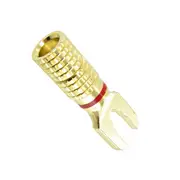 Spade Terminals Red 24k Gold Plated Fits 5.5mm - 6.5mm Posts