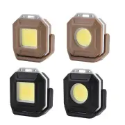 Rechargeable COB LED Flashlight With Magnetic, Mini Keychain Flashlight, 4 Light Color, 360° Rotating Bracket, Perfect F