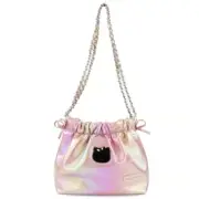 Sanrio Hello Kitty Metallic Iridescent Drawstring Shoulder Bag Pink Small Japan