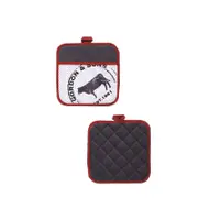 Ladelle Country Cattle Set of 2 Pot Holders 21 x 21 cm