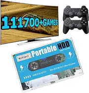Kinhank 500G HDD External Hard Drive with 111700+ Retro Games, Batocera 33 Gaming System,Game Consoles Compatible with Most Emulators,SATA 3.0,for Laptop/PC/Windows/Mac OS,2 Controllers