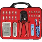 Ethernet Cable Tester Kit with RJ45 RJ11 RJ12 Crimper Tool CAT5e CAT6 Test