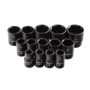 TOOLS 1/2" Drive Shallow Impact Socket Set, Metric, 11mm - 32mm, 14 Pieces (A...