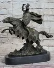 Bronze Sculpture Figurine 10 lbs Large Mythical Viking Riding Horse Art Deco