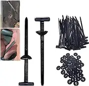 QFFAFAR 100Pcs Nylon Universal Cable Tie Buckle, 2025 New Multifunctional Cable Tie Buckle, Heavy Duty Self-Locking Nylon Zip Ties Holder, Multipurpose Plastic Cable Ties Tool for Car Daily Repair