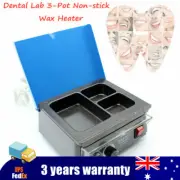 Dental Lab Wax Heater Pot 3 Well Paraffin Warmer Melting Dipping Machine 30-130℃