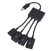 Type-C Male To 3 USB Femal 1 Micro USB Splitter High Speed Data Sync Cable Adaptor OTG Hub