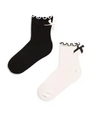 Stems Delicate Bow Crew Socks, Pack of 2