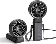 JISULIFE Handheld Fan Life7 – Ultimate Flexibility: High-Power Motor, LED Display, 5000mAh Rechargeable, 5-Speed, Foldable Design, 3-IN-1 Portable Hand/Desk/Neck Fan for Travel, Women (Black)