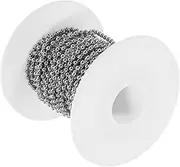 SEWACC 1 Roll 10 Bead Chain Rhinestone Ball Gauge Snare Wire Chain Necklace Cable Necklace Chains Kit Alphabet Beads Silver Wire for Jewelry Making Silver Flat Chain Bracelet Macrame Cord
