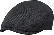 [HIQIU] Classic Cotton Linen Peaked Caps Men's Summer Sun Hat Breathable Vintage Women's Flat Cap Newsboy Hat