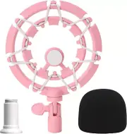 Seiren Mini Microphone Shock Mount - Pink Shock Mount and Pop Filter Compatible