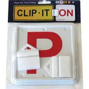 Clip It On QLD/TAS/ACT/SA/NT Red P Plate and Clips Twin Pack
