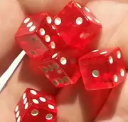 Vintage/Classic/Throwback Crisloid Red Lucite dice 5 dice 1/2" : Vibrant