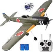 Ki-84 690MM 27.16-Inch Zero-Fighter Remote Controlled Plane Airplane for Beginners Adults Expert 4-Channel Brushless Motor RC Fixed Wing 3D /6G Stunt Flying Mode RC Glider 1/16 (Green 2-Battery RTF)