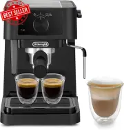 Stilosa EC230.BK Espresso Machine, 15 Bar, Milk Frother, Black