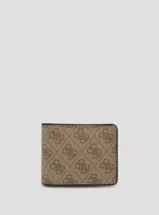 GUESS Men's Brown Quattro G Slimfold Wallet