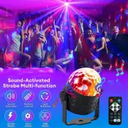 LED Disco Ball Lights Party Magic Stage Light DJ Strobe Ball With Remote Control