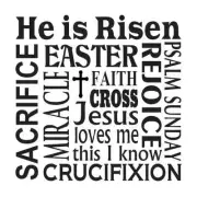 Easter Spring STENCIL12x12 He is Risen Faith Cross Psalm Sunday for signs crafts