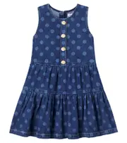 [Self-Portrait Kids] Self-Portrait Kids Polka-dot denim dress Y 8/10 blue