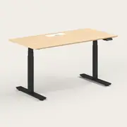 Recess Standing Desk | Sit-Stand Desk | Ergonomic Office Furniture, Small - 120W x 70D x 70-130H (cm) / Maple / Black