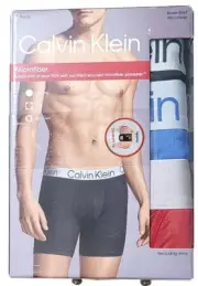 3 Calvin Klein Boxer Briefs MICROFIBER Black Blue Red Pack $47.50 MEDIUM 32-34