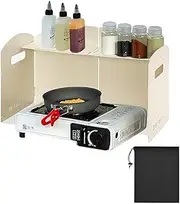 [TOMVAES] Folding Camp Windscreen Camping Stove Windscreen with Storage Bag Supplies Camp Windshield Camp Windscreen for BBQ,Camping,Hiking,Picnic,Backpacking,Cooking