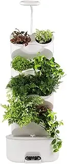 Hydroponics Growing System, 8 Pods 4 Floors Indoor Herb Garden Kit with LED Grow Light and Touch Screen, Bonsai Planter Nursery Pots, for Herbs, Fruits and Vegetables