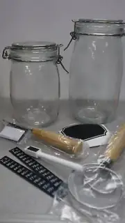 Sourdough Starter Jar Kit 2 Pack Bread Making Kit Glass Jars NEW in Box