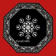 Border Design Inlay Work Coffee Table Top Octagon Marble Sofa Table for Hotel