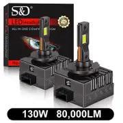 100w 50000lm-80000lm D1s D3s Led D2s D4s D5s D8s Led Canbus Headlights Hid D1r D2r D3r D4r D5r D8r Bulb 130w Car Light Auto 6500k 12v 24v 130W 80000LM