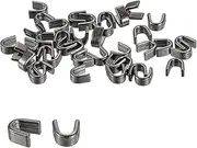 uxcell 40Pcs Zipper Slider Retainers, #5 U Shape Top Stoppers for Bags Coats Jackets Closed-end Zippers Replacing, Metallic Black