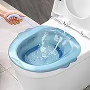 Sitz Bath Portable Over The Toilet Portable Bidet with Flusher Anti-Overflow Large-Capacity Bidet Attachment for Hemorrhoids Postpartum Private Care Blue, Sitz Bath