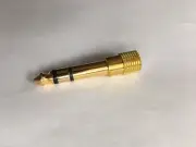 Audio Jack Adapter (Gold) Convertor Stereo Plug Socket 6.5mm Male 3.5mm Female