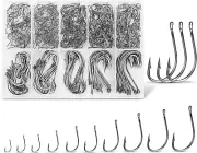 Carbon Steel Fishing Hooks 500Pcs/90Pcs, Circle Hooks Assortment for Saltwater F