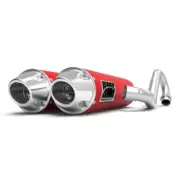 HMF Performance Red Dual Full System Exhaust Euro Cap Can-Am Renegade 1000