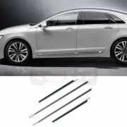 Chrome+black Side Skirt Door Moulding Plate Cover Trim For Lincoln MKZ 2017-2020