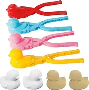 4 Pcs/Set Snowball Maker Clips, Duck Shaped Snow Ball Clips Clamps Outdoor Winter Play Toys Plastic Sand Molds Clay Tools for Kids Adults Fight Beach Player (Duck),(PSZ013-4)