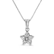 0.38 CT. T.W. Natural Diamond Flower Pendant in 14K White Gold